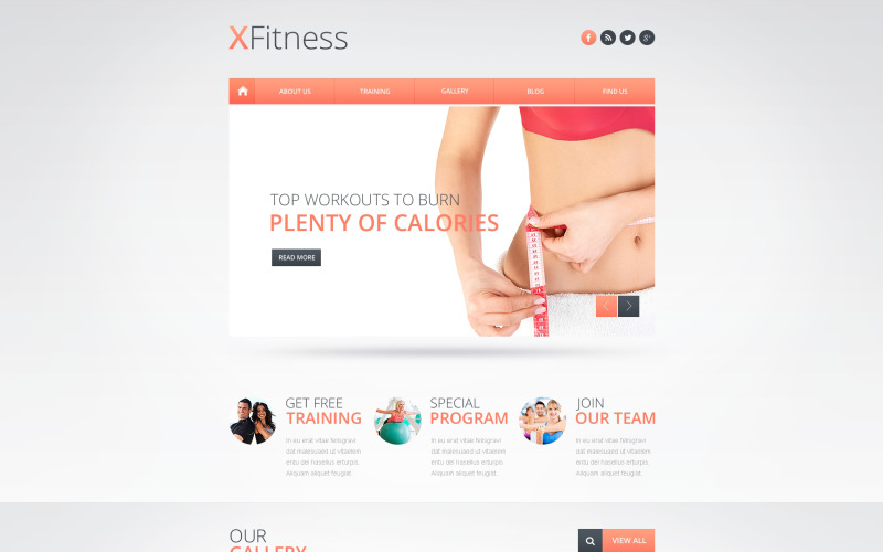 Free Fitness Club Website Template