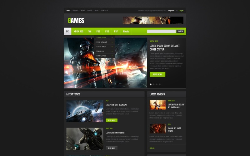 Free Game Portal Website Theme Website Template