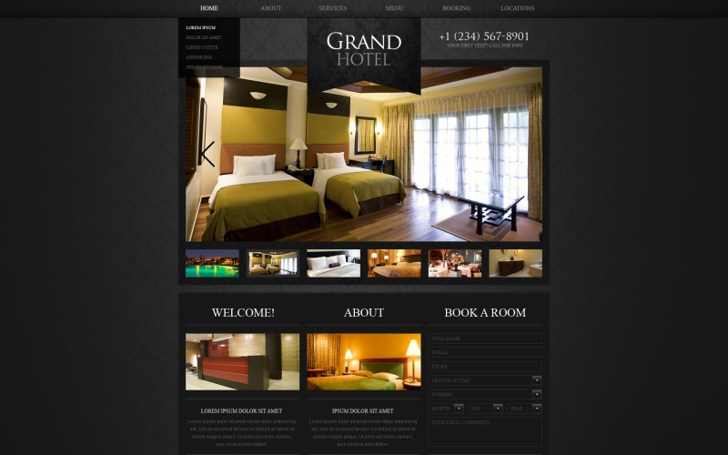 Free Hotels Website Design Template Website Template