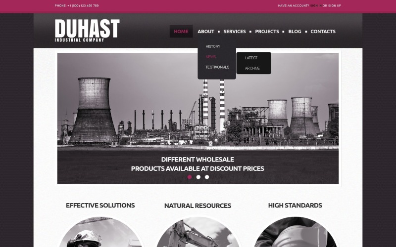 Free industrial Ecology Responsive Website Template