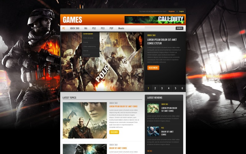Game Portal Website Free Template Website Template