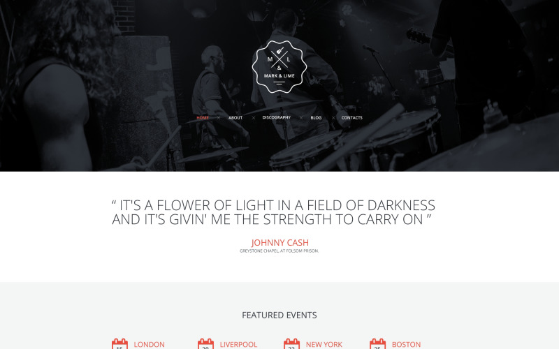 Free Music Band Responsive Website Design Website Template
