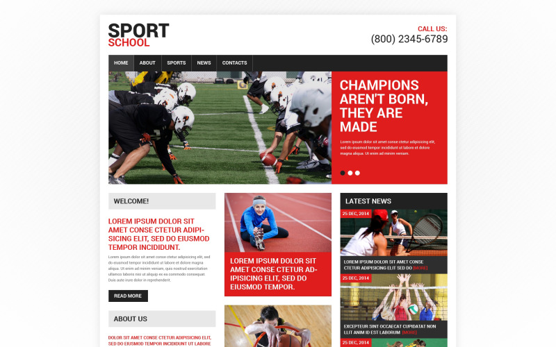 Free Sport Responsive Website Theme Website Template