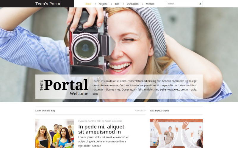 Free Teenager Club Website Template