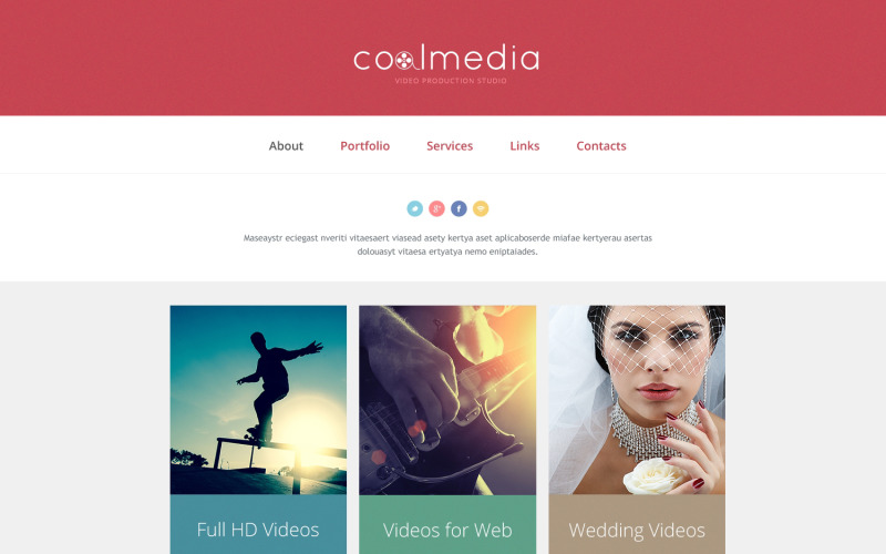 Free Videographer Responsive Website Template