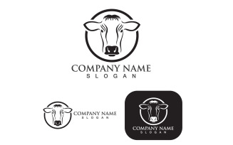 Cow Head Animal Logo Vector Template V2