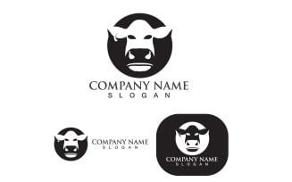 Cow Head Animal Logo Vector Template V3