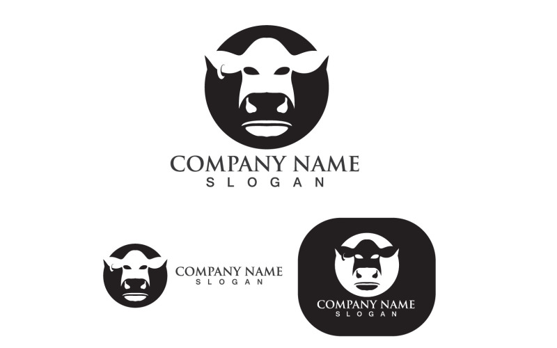 Cow Head Animal Logo Vector Template V3 Logo Template