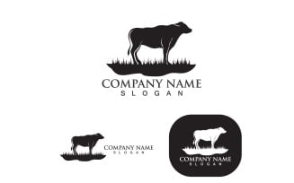 Cow Head Animal Logo Vector Template V5