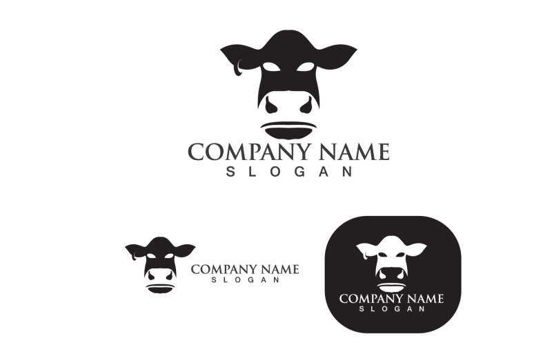 Cow Head Animal Logo Vector Template V7 Logo Template