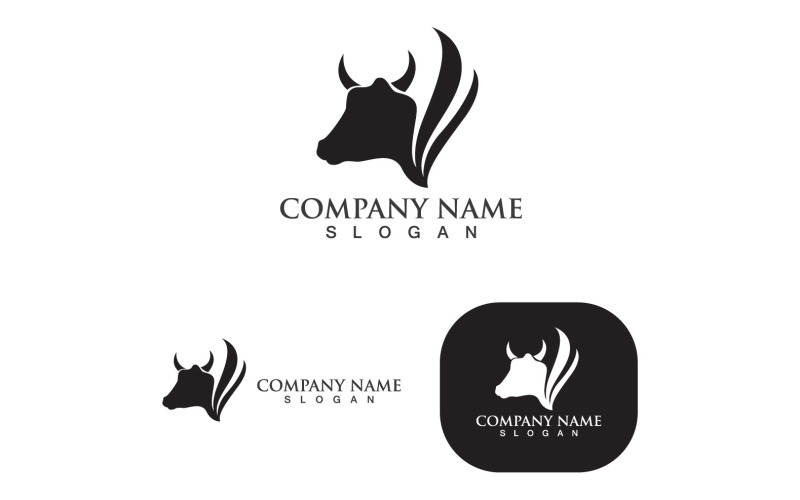 Cow Head Animal Logo Vector Template V9 Logo Template