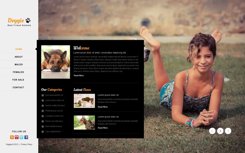 Free Dog & Vet Care Website Design Website Template