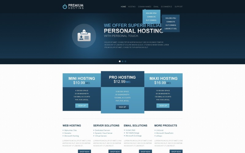 Free Hosting Provider Services Website Template