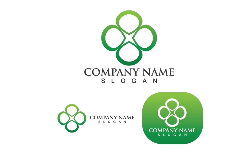 Leaf Clover Green Nature Logo Simple V5 Logo Template