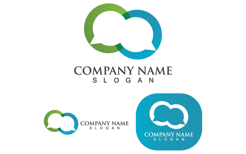 Bubble Chat Social Logo And Symbol V1 Logo Template