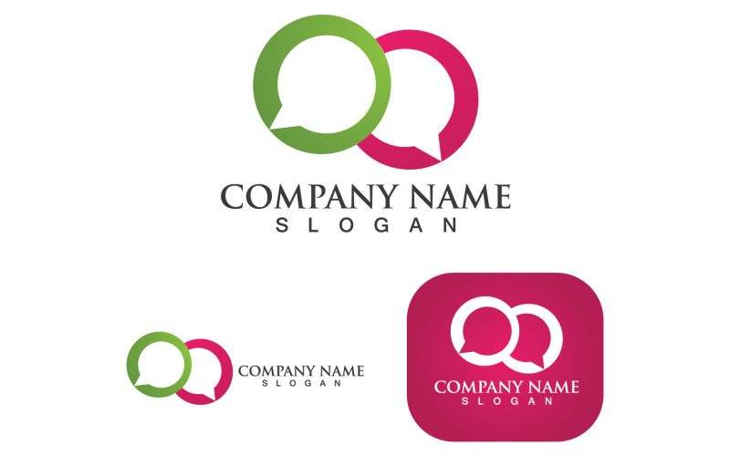 Bubble Chat Social Logo And Symbol V3 Logo Template