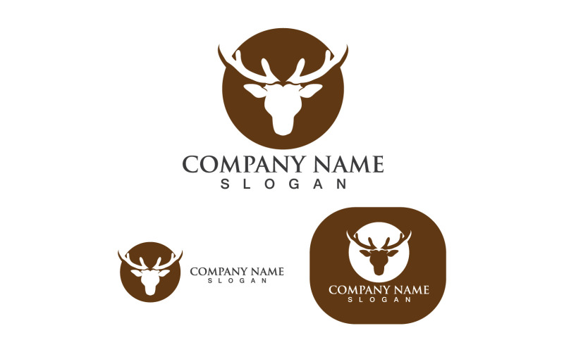Deer Head Horn Logo And Symbol V1 Logo Template