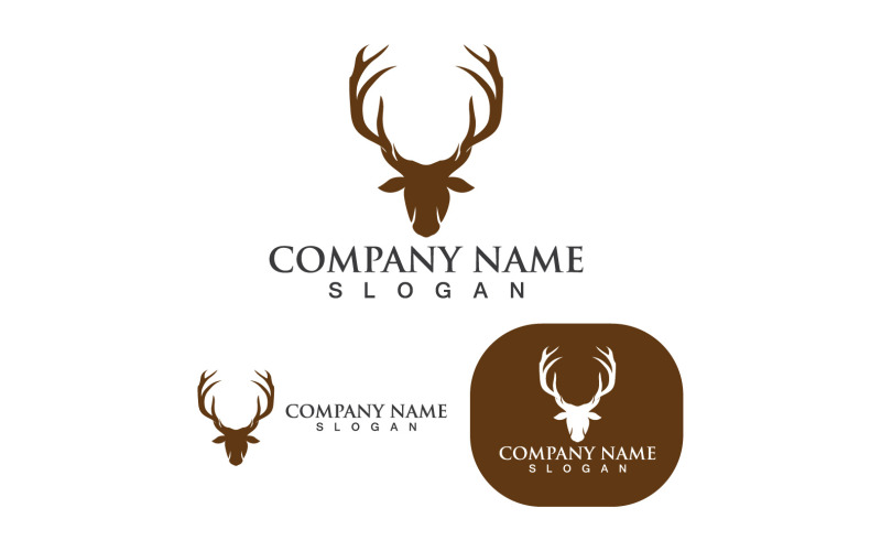 Deer Head Horn Logo And Symbol V2 Logo Template
