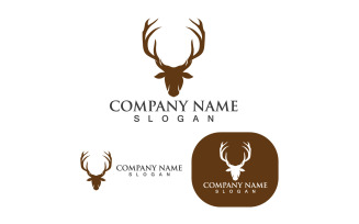 Deer Head Horn Logo And Symbol V2