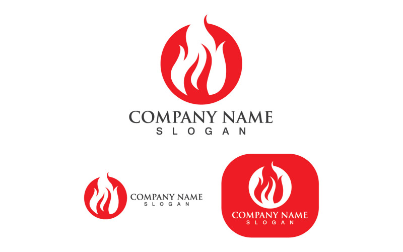 Fire Red Hot Logo Flame Art V12 Logo Template
