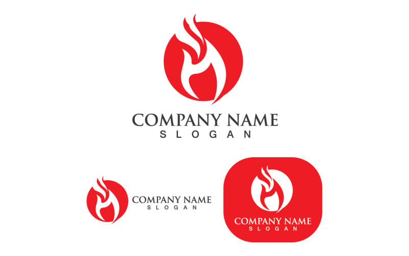 Fire Red Hot Logo Flame Art V13 Logo Template