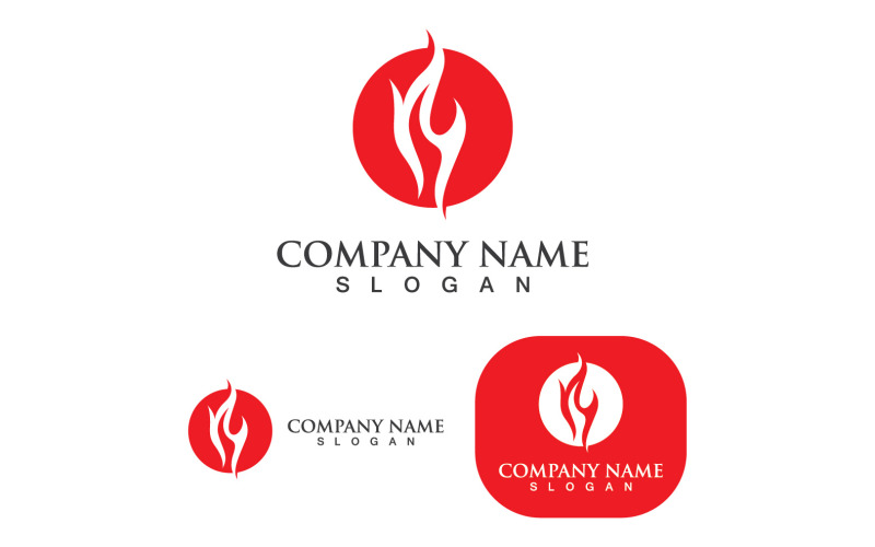 Fire Red Hot Logo Flame Art V14 Logo Template