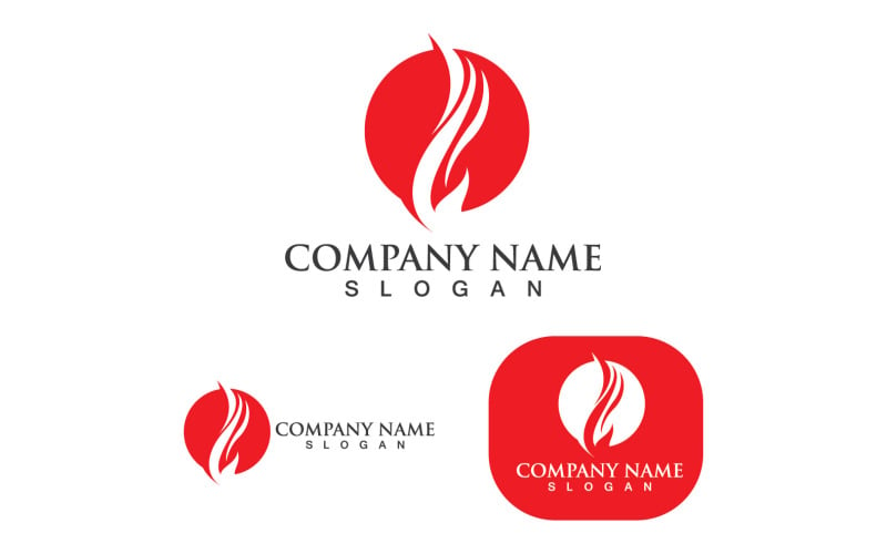 Fire Red Hot Logo Flame Art V15 Logo Template