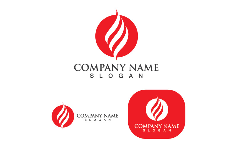 Fire Red Hot Logo Flame Art V16 Logo Template