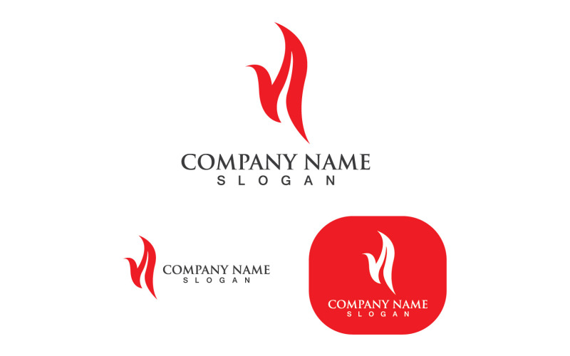 Fire Red Hot Logo Flame Art V2 Logo Template
