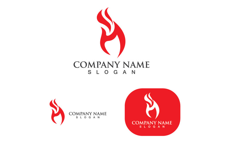 Fire Red Hot Logo Flame Art V4 Logo Template
