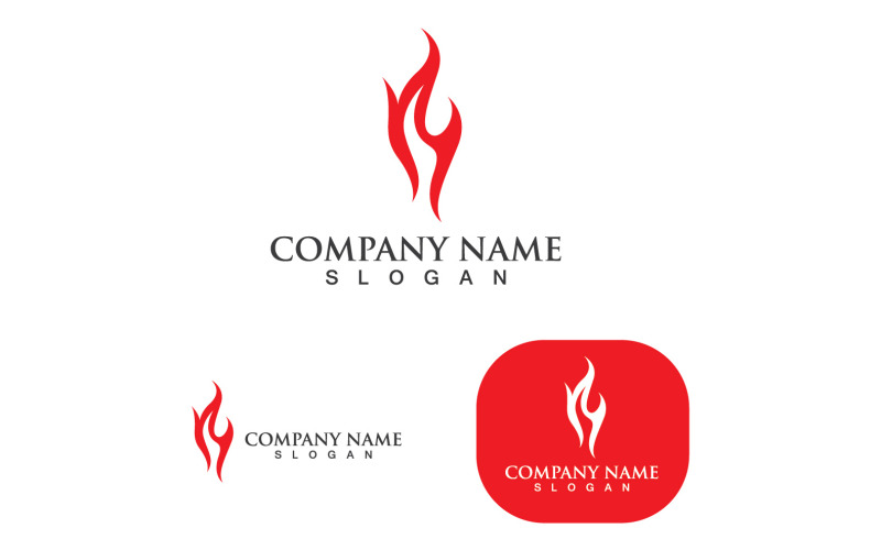 Fire Red Hot Logo Flame Art V5 Logo Template