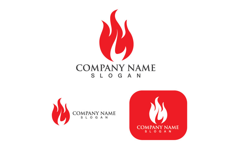 Fire Red Hot Logo Flame Art V8 Logo Template