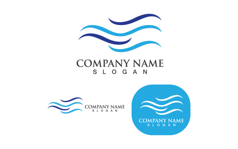 Water Wave Beach Blue Logo And Symbol V7 Logo Template