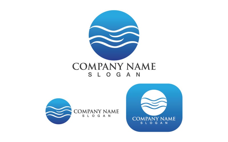Water Wave Beach Blue Logo And Symbol V8 Logo Template