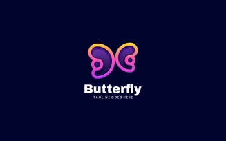 Butterfly Line Art Gradient Colorful Logo