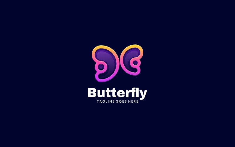 Butterfly Line Art Gradient Colorful Logo Logo Template
