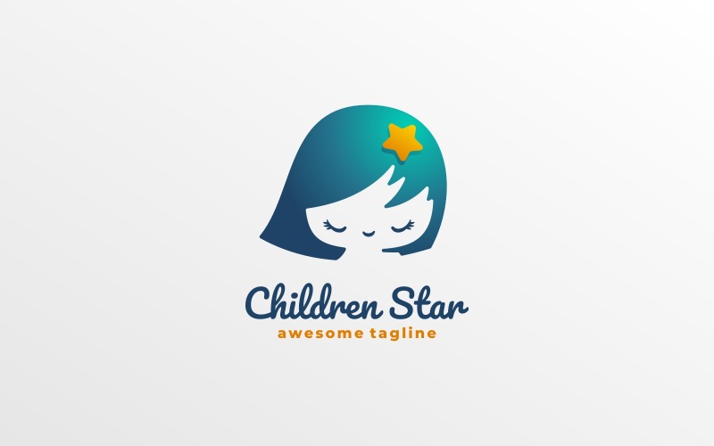 Children Gradient Logo Style Logo Template