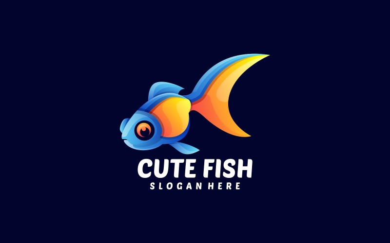 Cute Fish Gradient Colorful Logo Logo Template