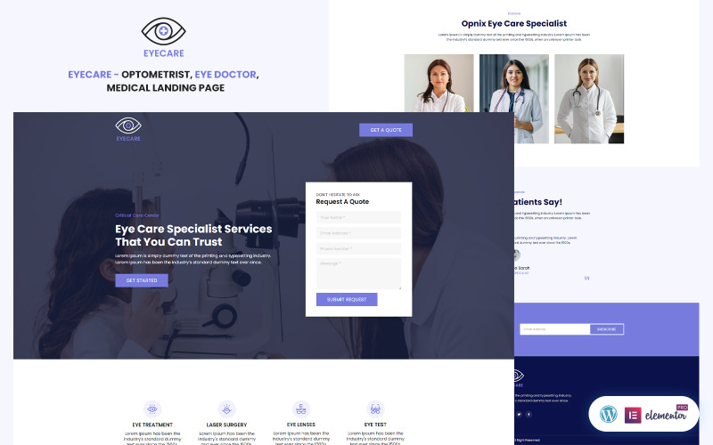 EyeCare - Eye Care Services Elementor Template Elementor Kit