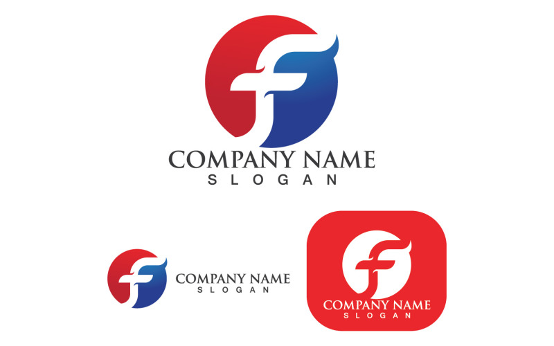 F Logo And Symbol Business Letter V10 Logo Template