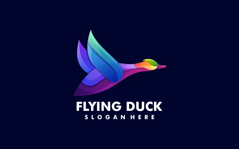 Flying Duck Gradient Colorful Logo Logo Template