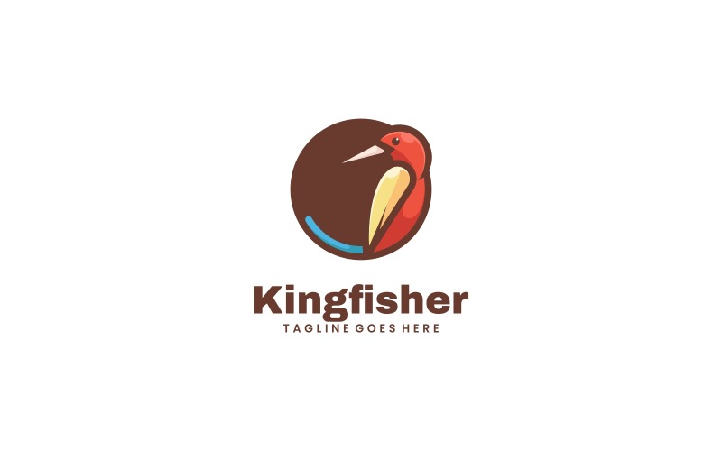 Kingfisher Simple Mascot Logo Logo Template
