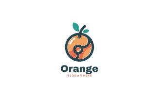 Orange Simple Mascot Logo Template