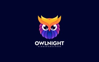 Owl Night Gradient Colorful Logo
