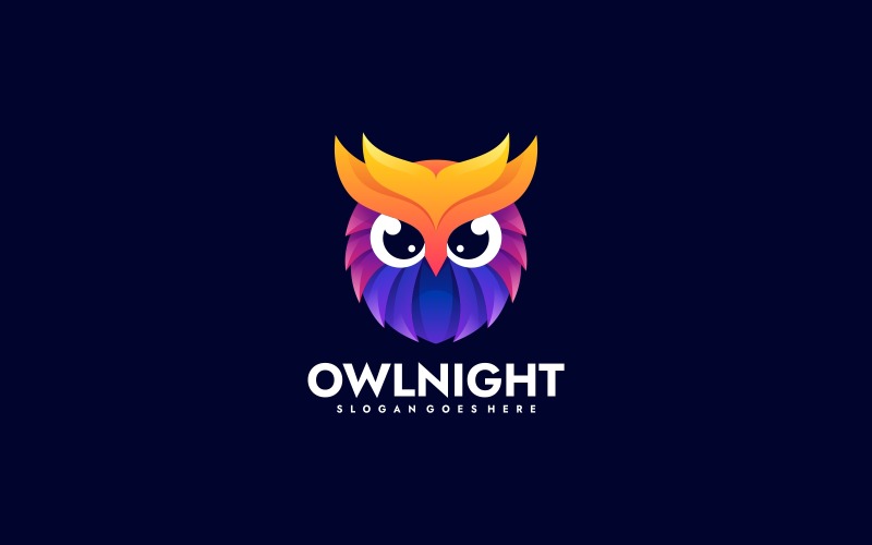 Owl Night Gradient Colorful Logo Logo Template