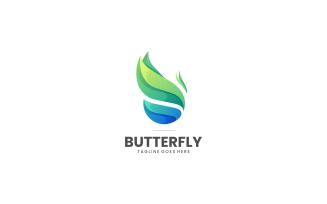 Vector Butterfly Color Gradient Logo Style