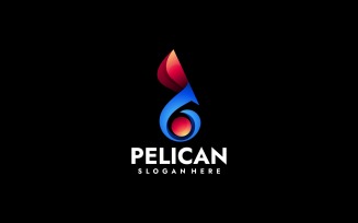 Vector Pelican Gradient Logo Style