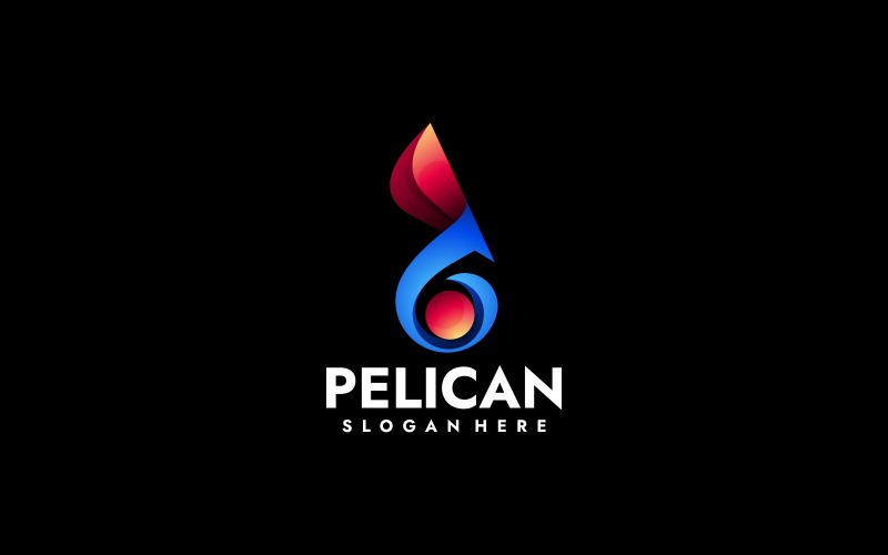 Vector Pelican Gradient Logo Style Logo Template