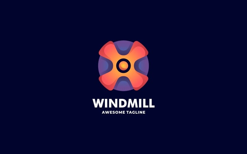 Windmill Gradient Colorful Logo Design Logo Template