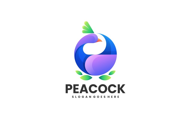 Beauty Peacock Gradient Colorful Logo Logo Template